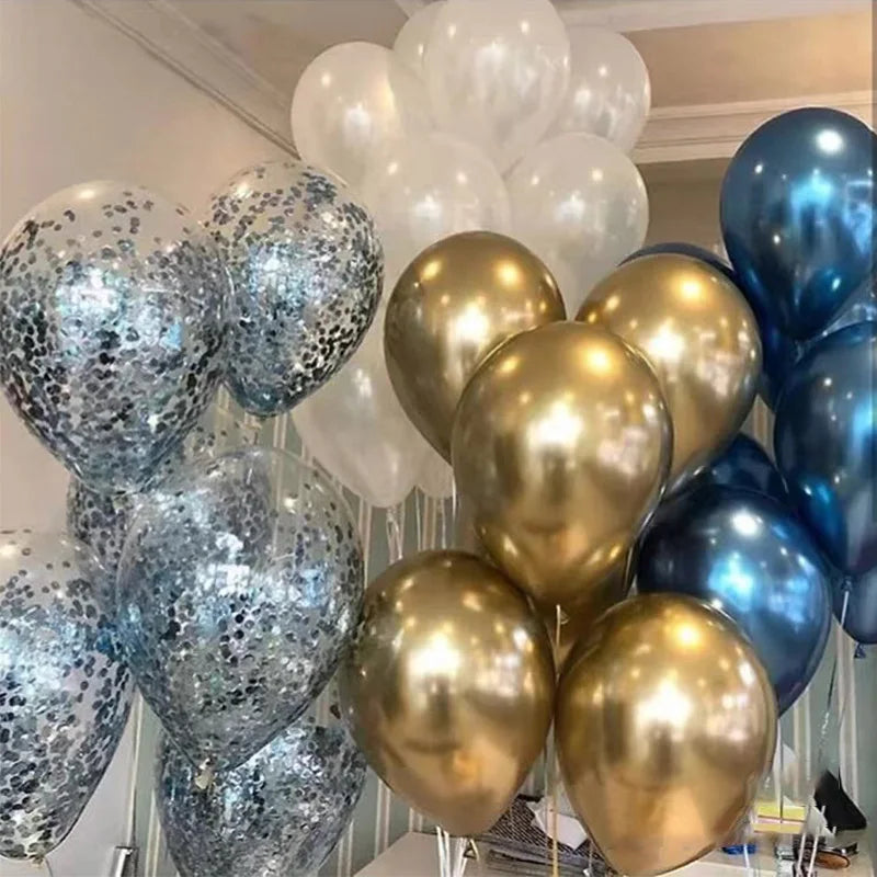 12inch Metallic Confetti Latex Balloons