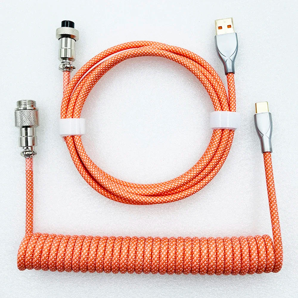 Aviation Coiled USB C Keyboard Cable