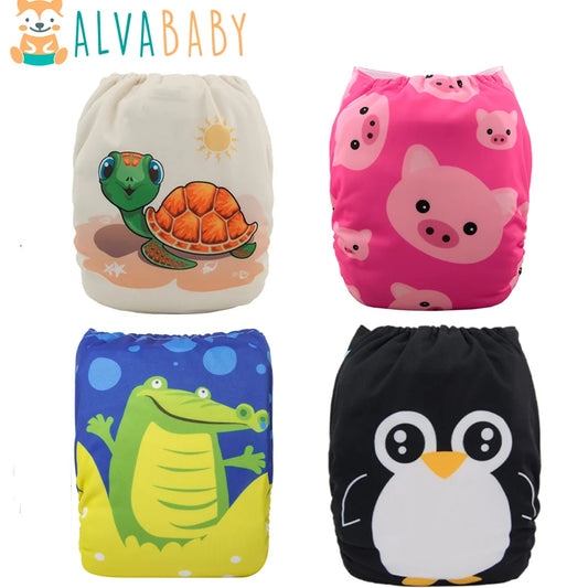 ALVABABY Digital Position Reusable Baby Cloth Nappies