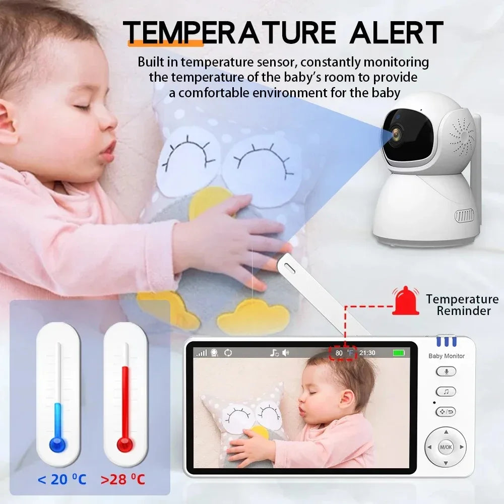 5 Inch IPS Baby Monitor with 2-Way Audio Night Vision