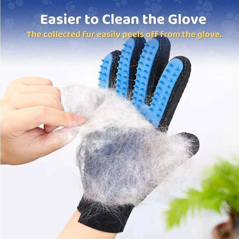 2-in-1 Pet Grooming Kit - Fur Brush & Bath Gloves