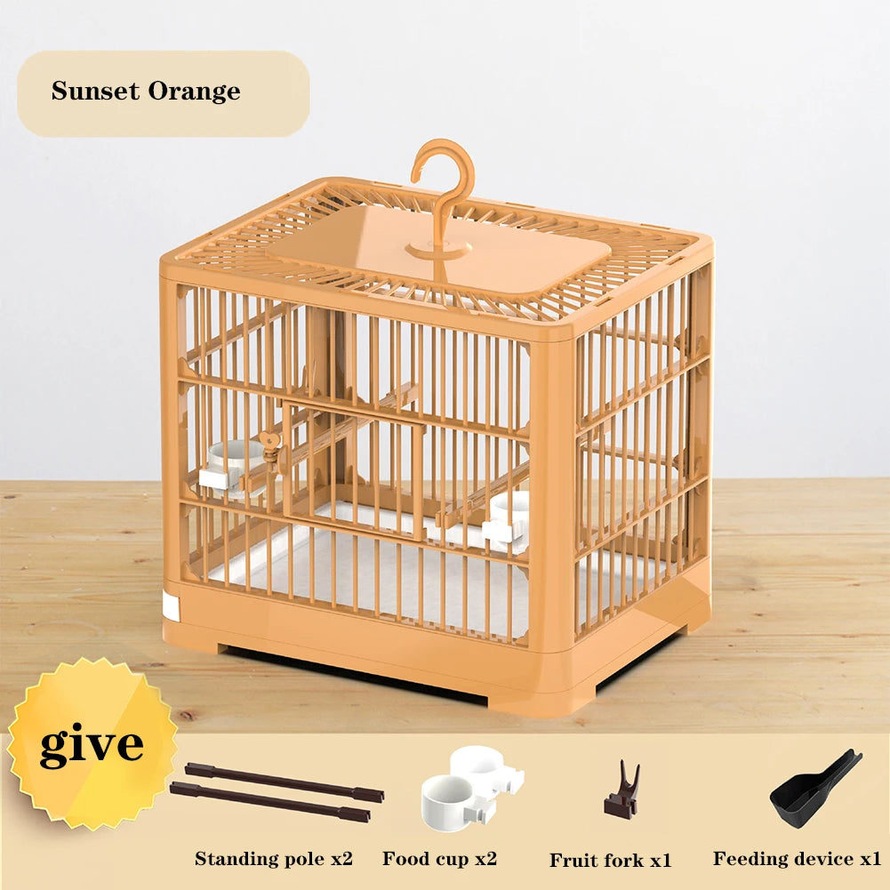 Travel Bird Cage with Handles & Accessories