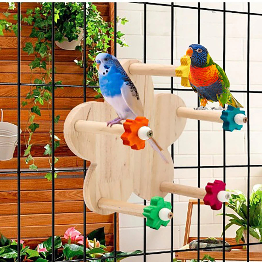 Wooden Parrots Ferris Wheel Toy