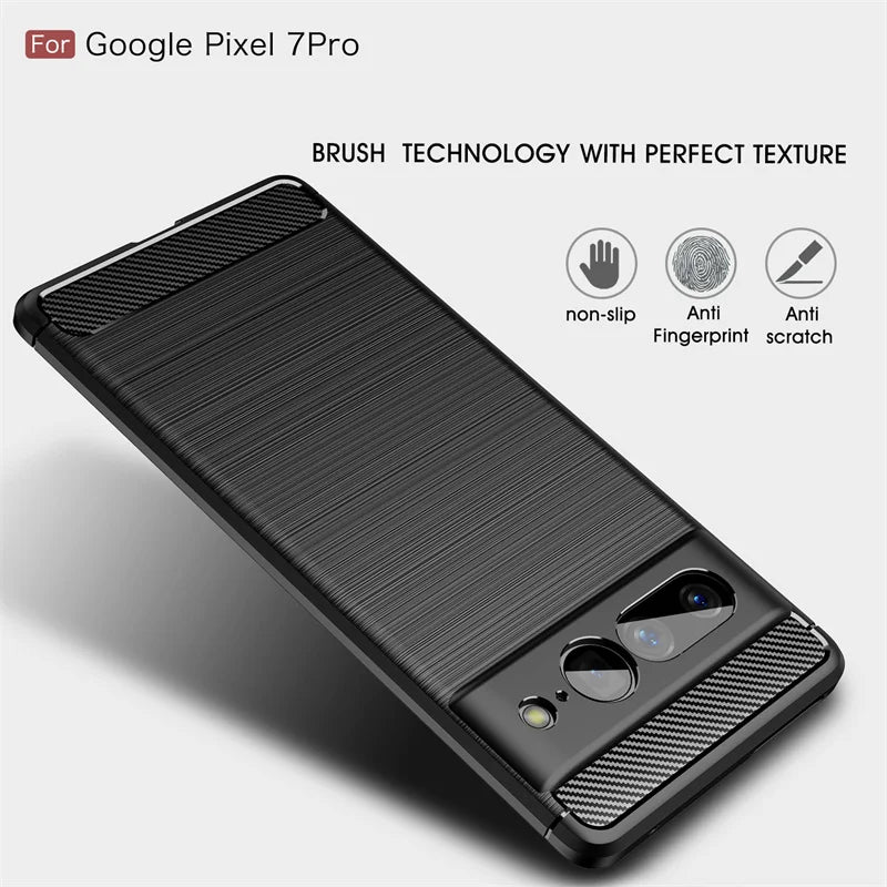 Carbon Fiber Case for Google Pixel 6 - Shockproof Silicone Cover