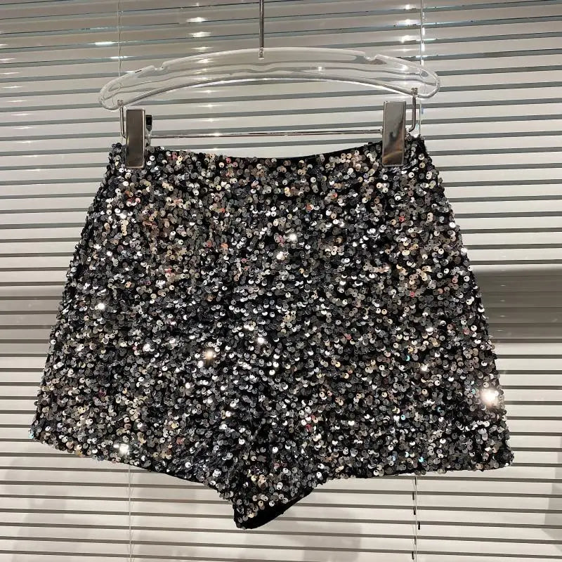 Glitter High Waist Sequin Shorts for Girls