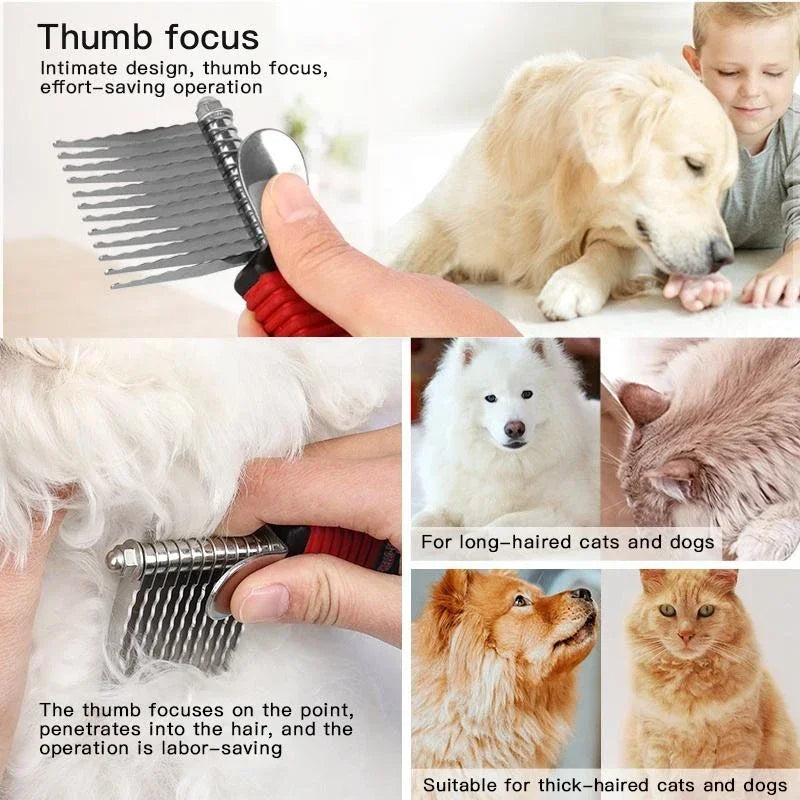 Pet Dematting Fur Rake Comb