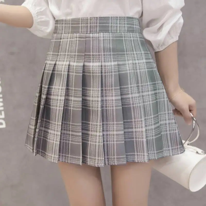 High Waist Plaid Skirt - Summer Women's Fashion