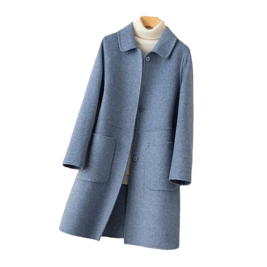 High-Quality 100% Wool Women's Coat - Elegant Winter Wear