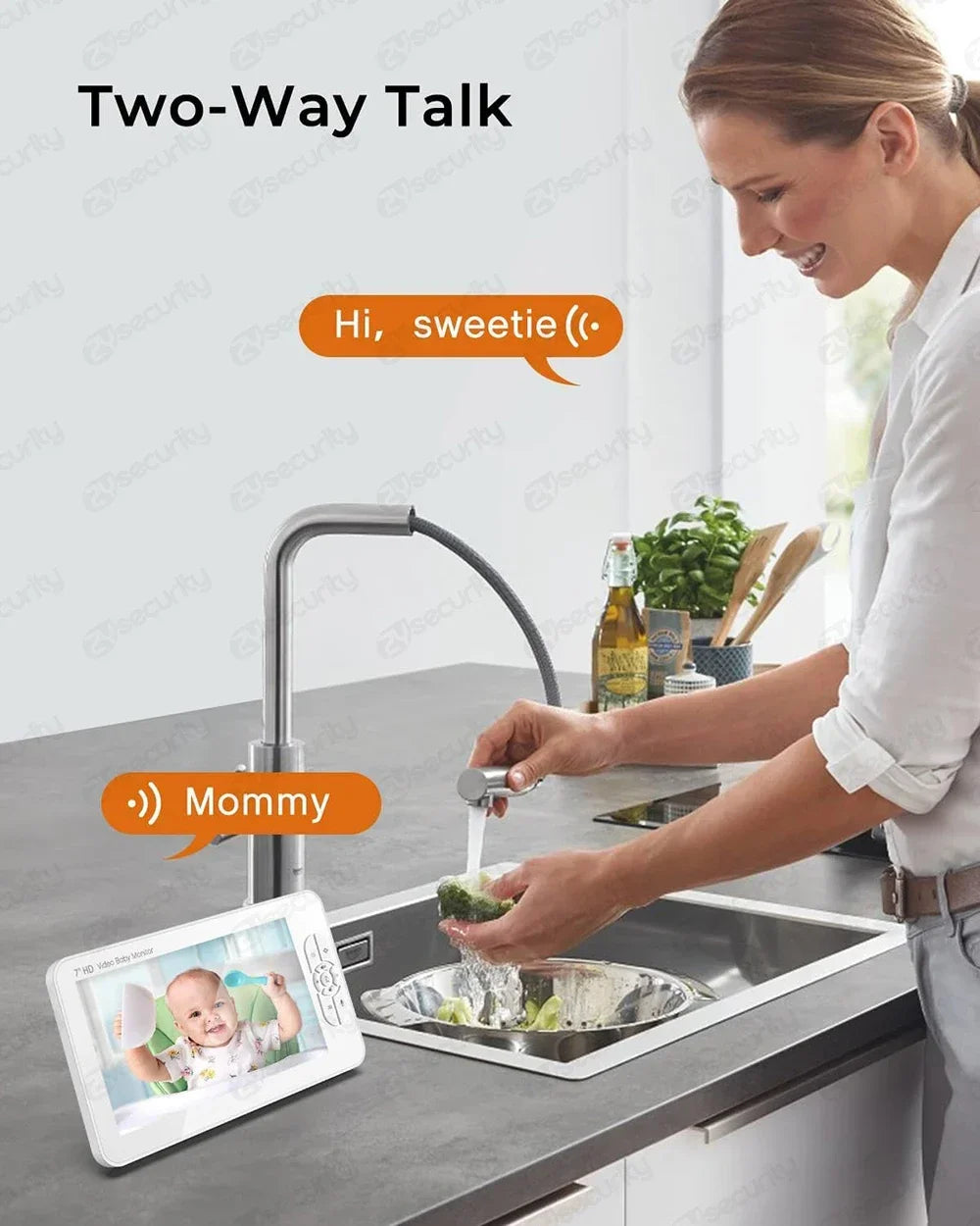 HD 1080P Baby Monitor with 7\" Screen