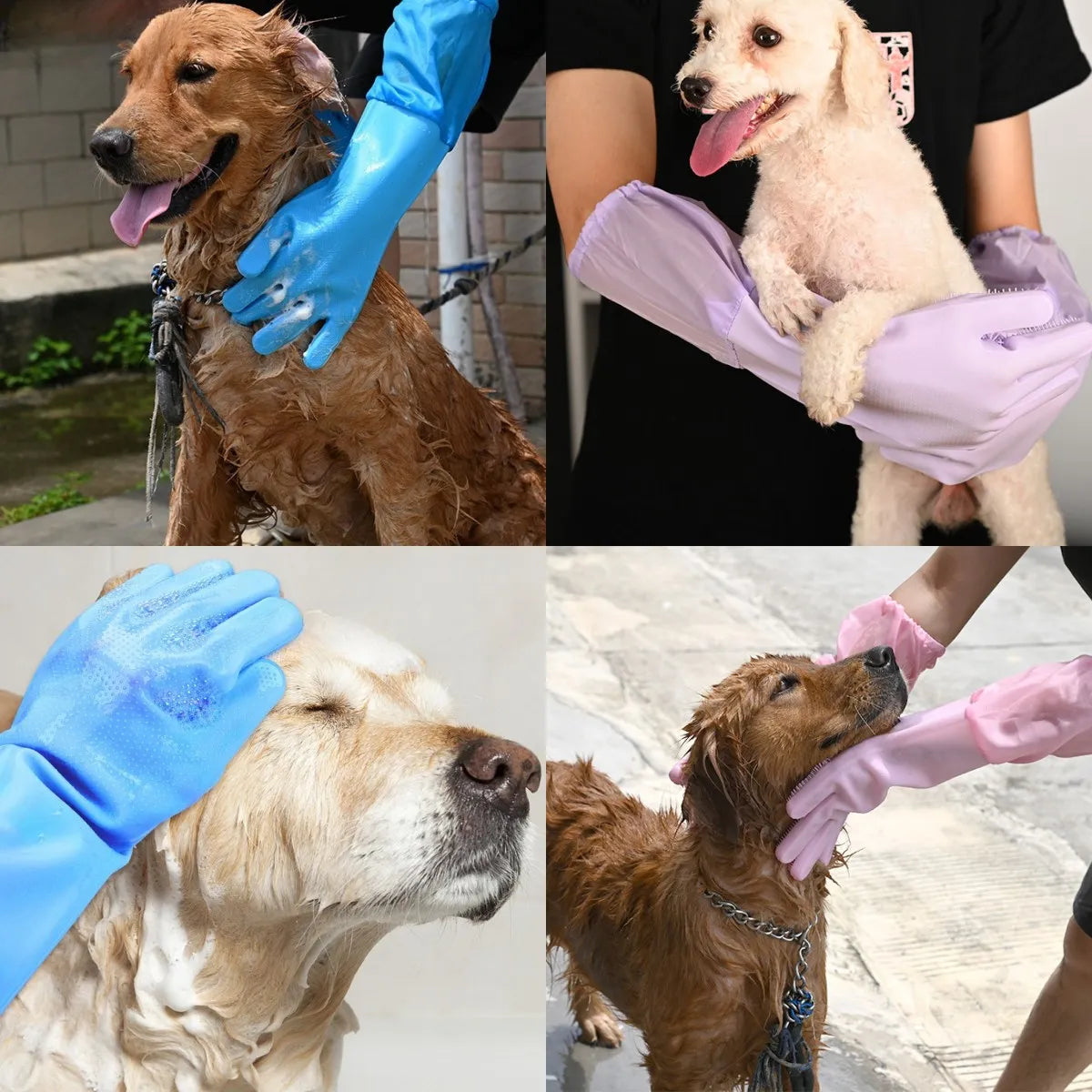 Silicone Pet Grooming Cleaning Gloves