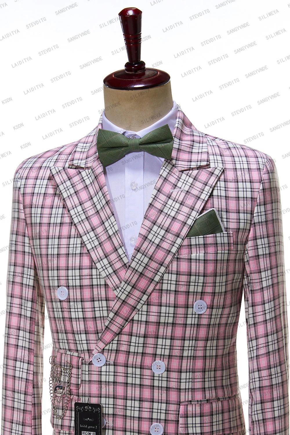 Custom Pink Men's Slim Fit Wedding Blazer Set