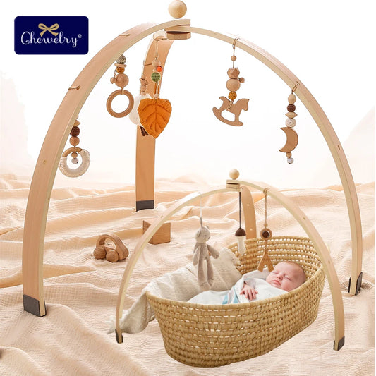 Baby Wooden Play Gym Hanging Toys