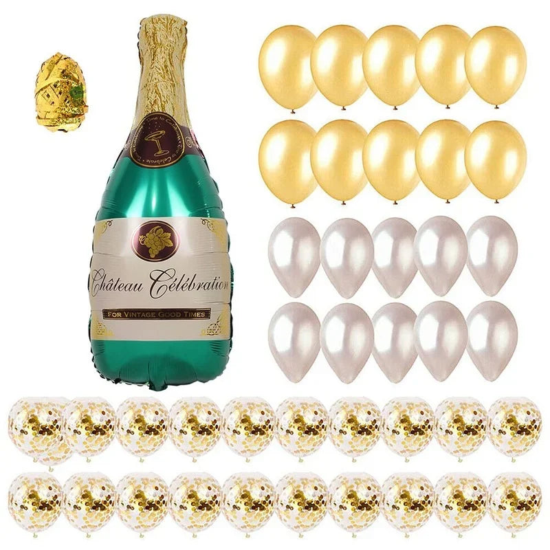 Gold Confetti Balloon Party Decor Set