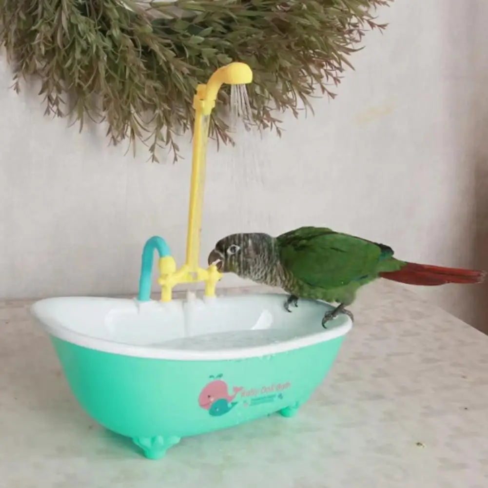 Automatic Parrot Bird Bath Tub with Faucet