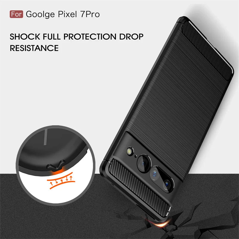 Carbon Fiber Case for Google Pixel 6 - Shockproof Silicone Cover