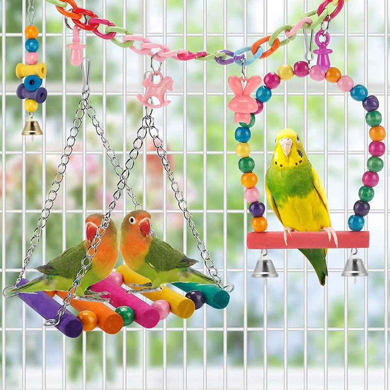 11pcs Parrot Bird Cage Toys