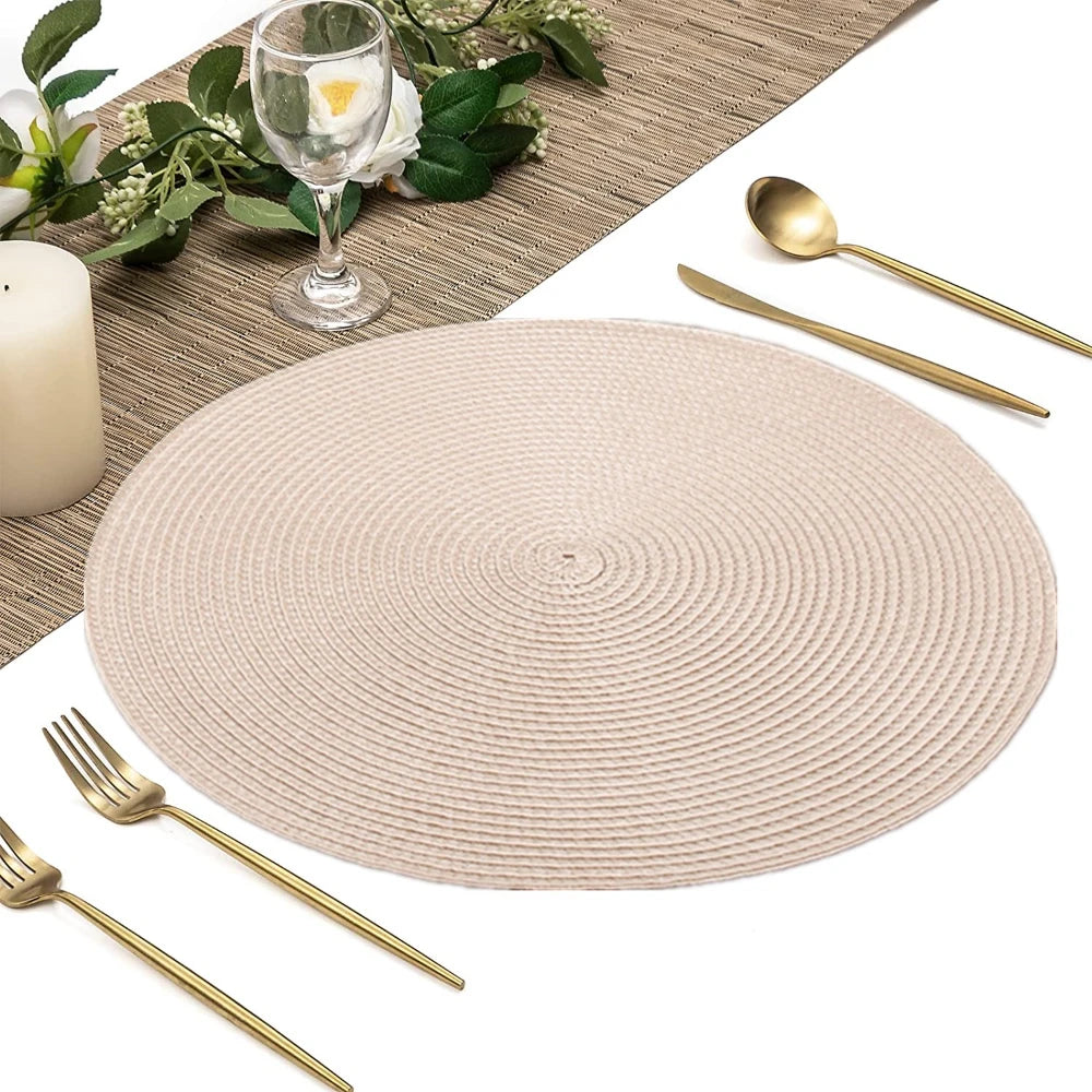 Set of 6 Round Braided Placemats