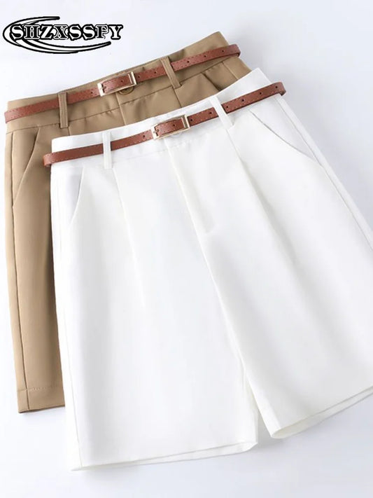 White High Waist Sport Shorts - Summer 2024