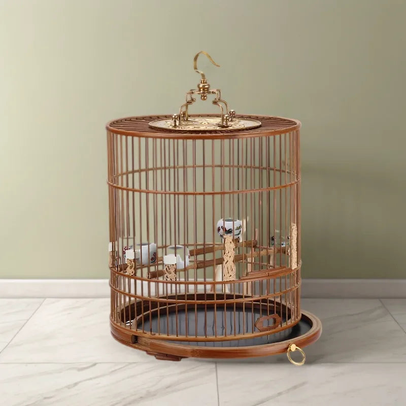 Outdoor Bird Aviary Cage with Bamboo Stand