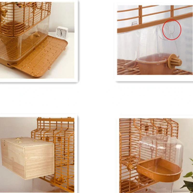 Luxury Feeder Bird Cage - Large Portable Design