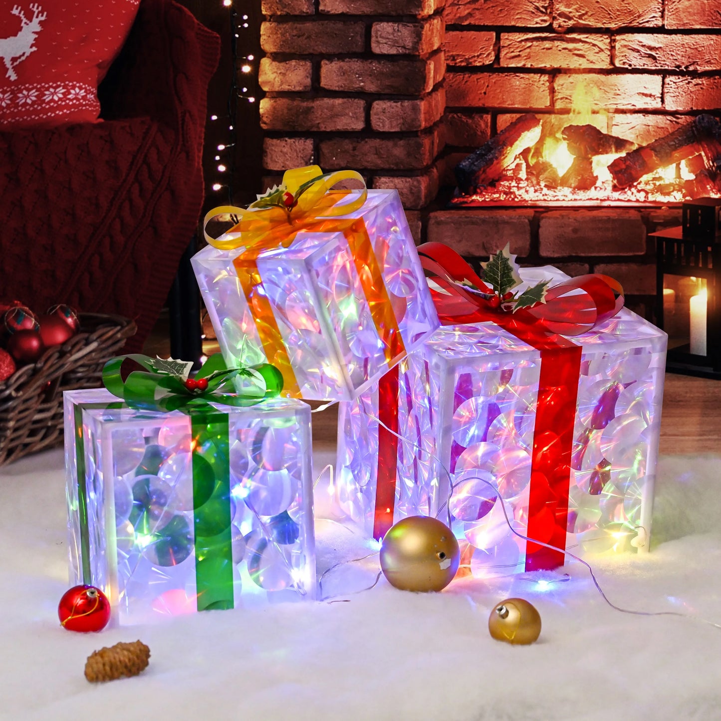 LED Lighted Gift Boxes Set