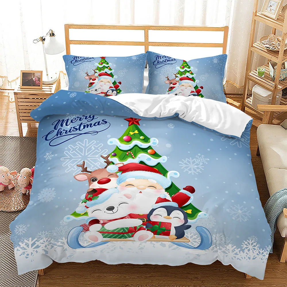 Luxury Christmas Bedding Set - Kids Cartoon Theme