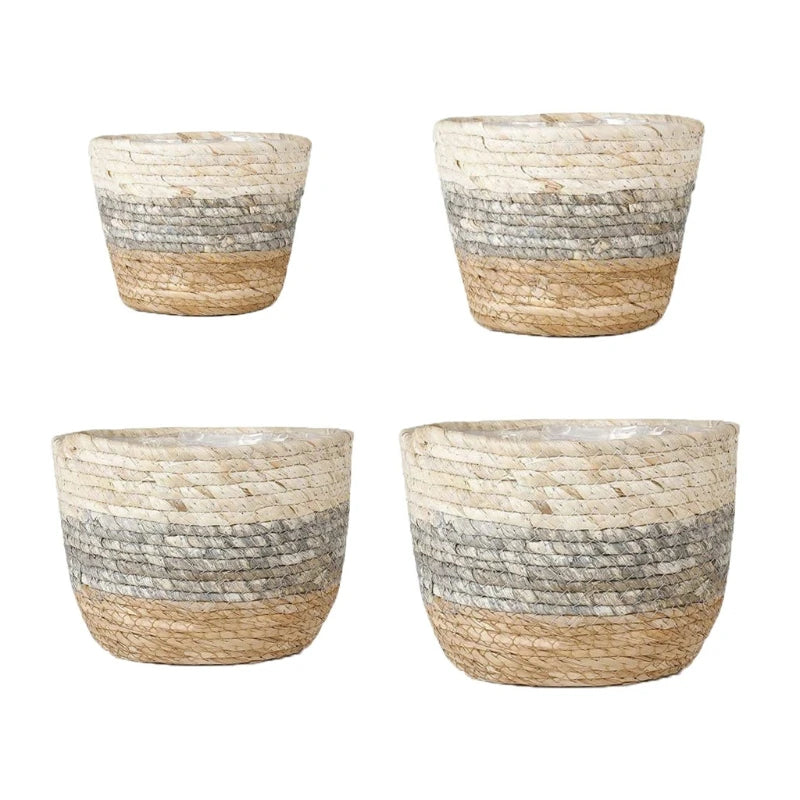 Hand Woven Plant Basket Set