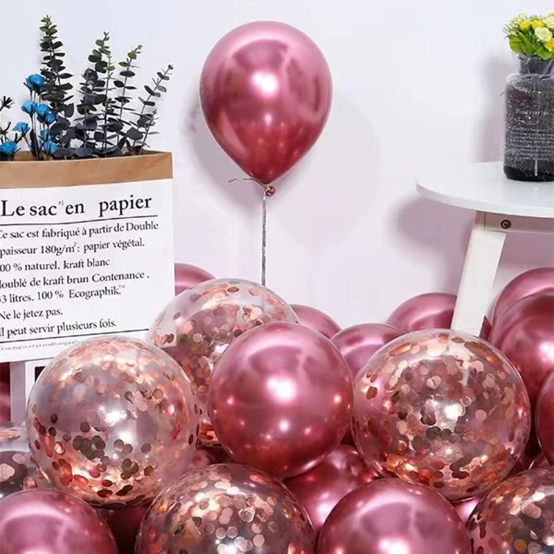 12inch Metallic Confetti Latex Balloons