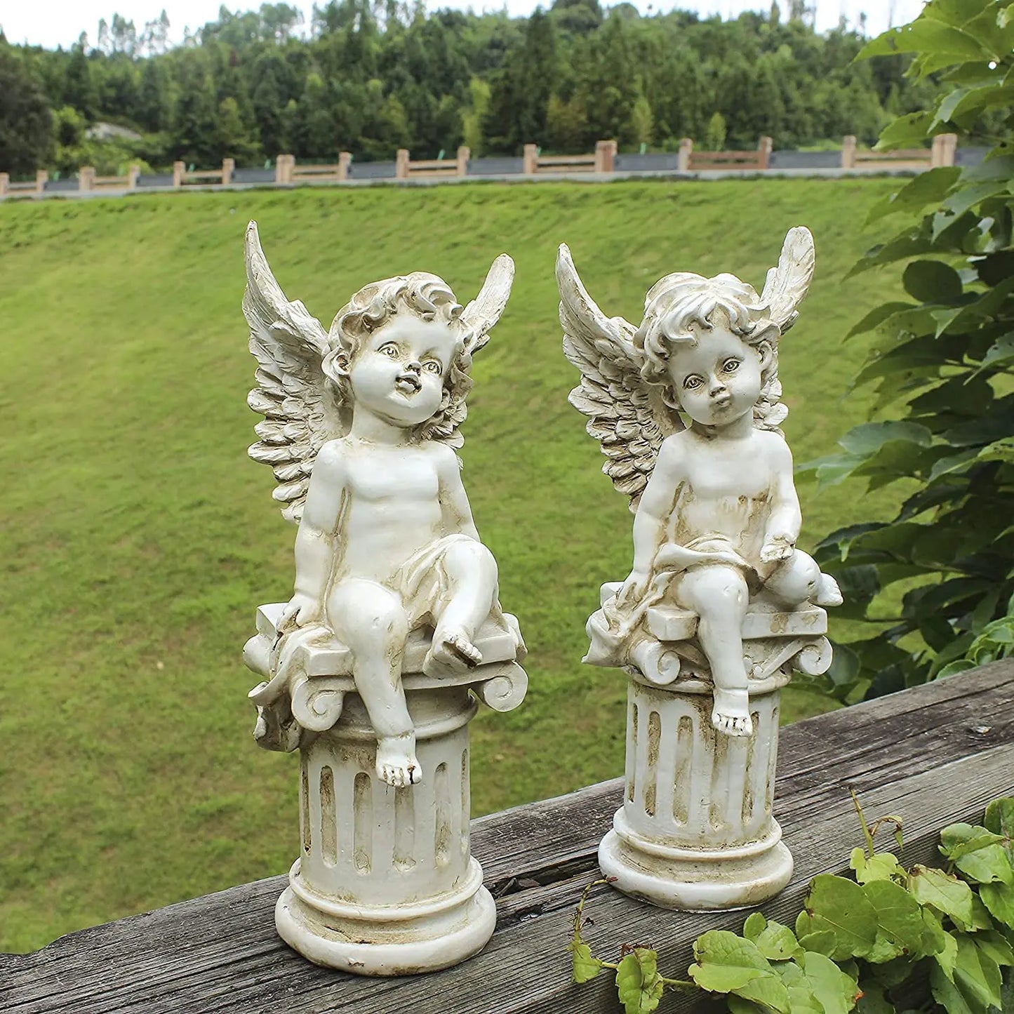 Cherub Angels Roman Pillar Garden Statue