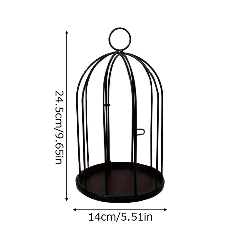 Elegant Metal Birdcage with Bird Hook Decoration