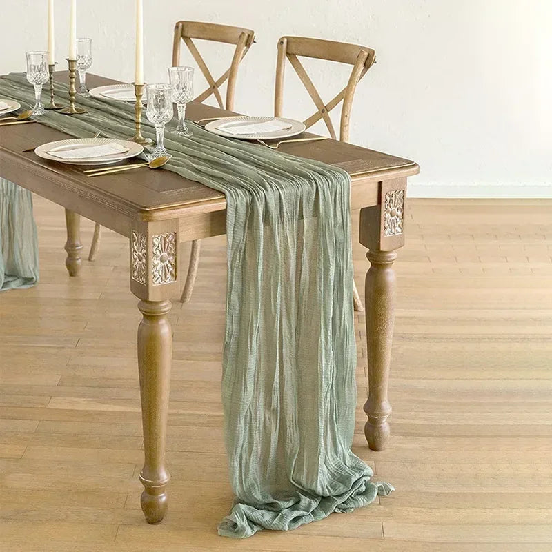 Rustic Cotton Cheesecloth Table Runner