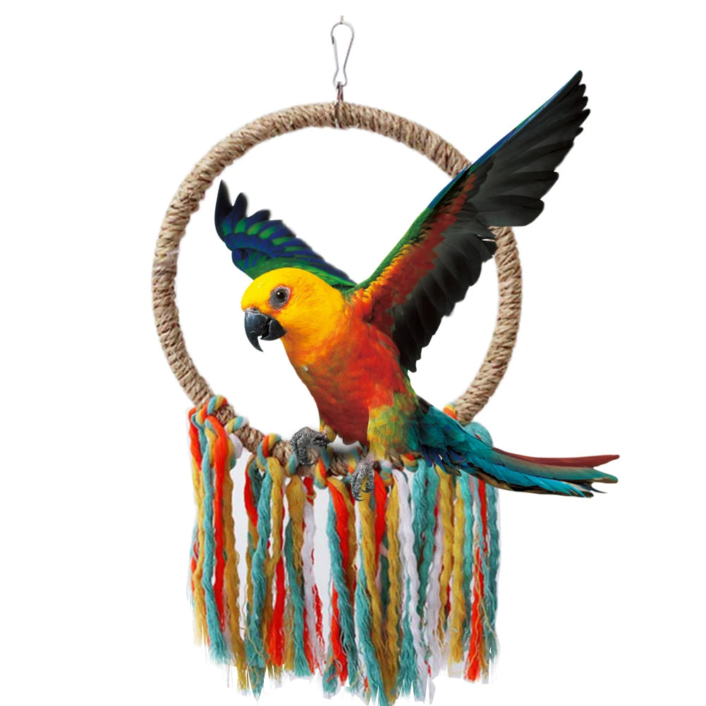 Pet Bird Parrot Rope Swing Toy