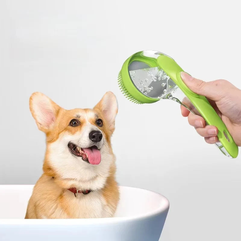 Pet Bath Brush with Shampoo Dispenser