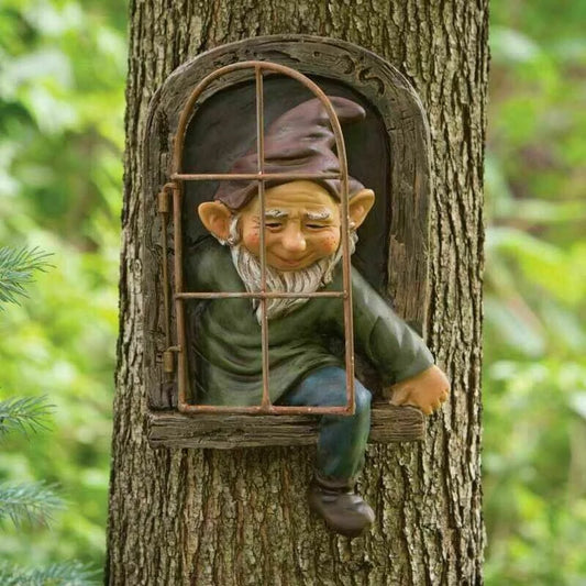 Naughty Elf Garden Gnome Statue