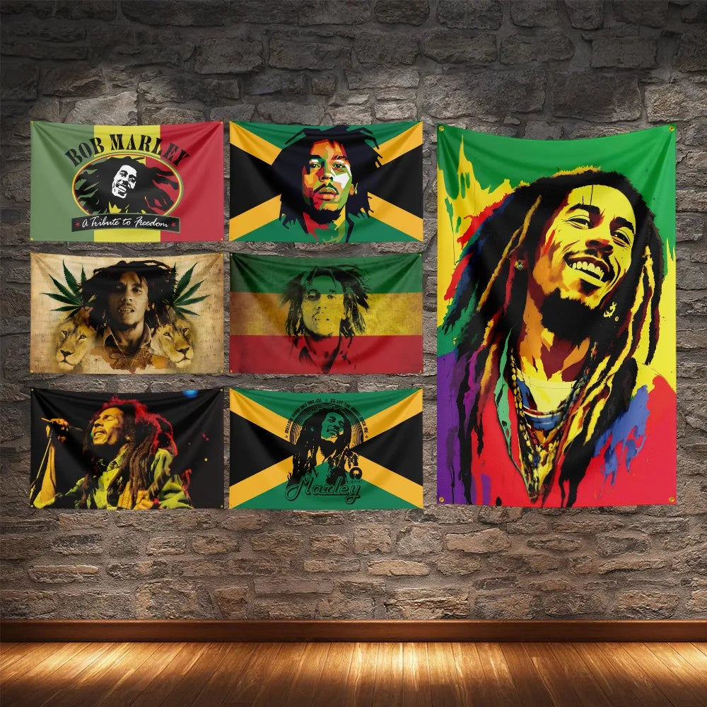 Bob Marley Reggae Music Flag - Polyester Tribute Banner