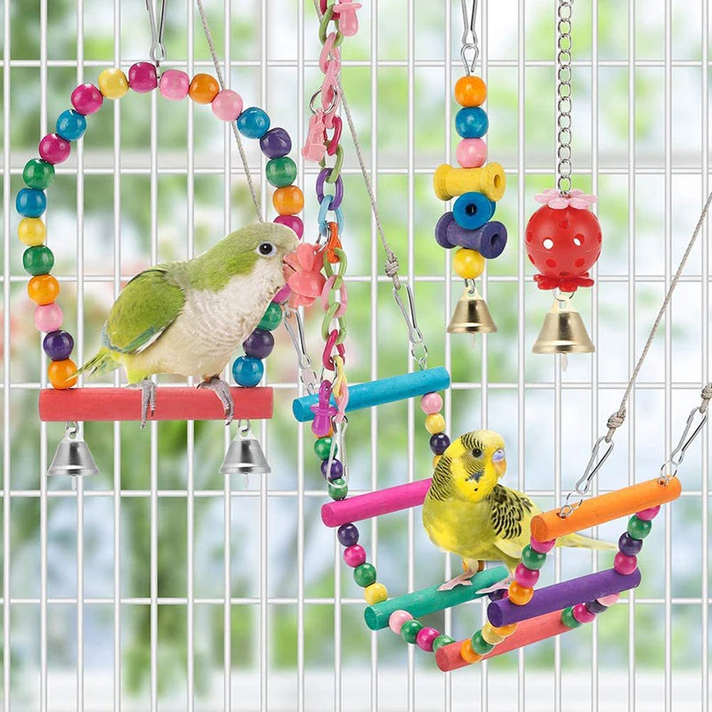 11pcs Parrot Bird Cage Toys