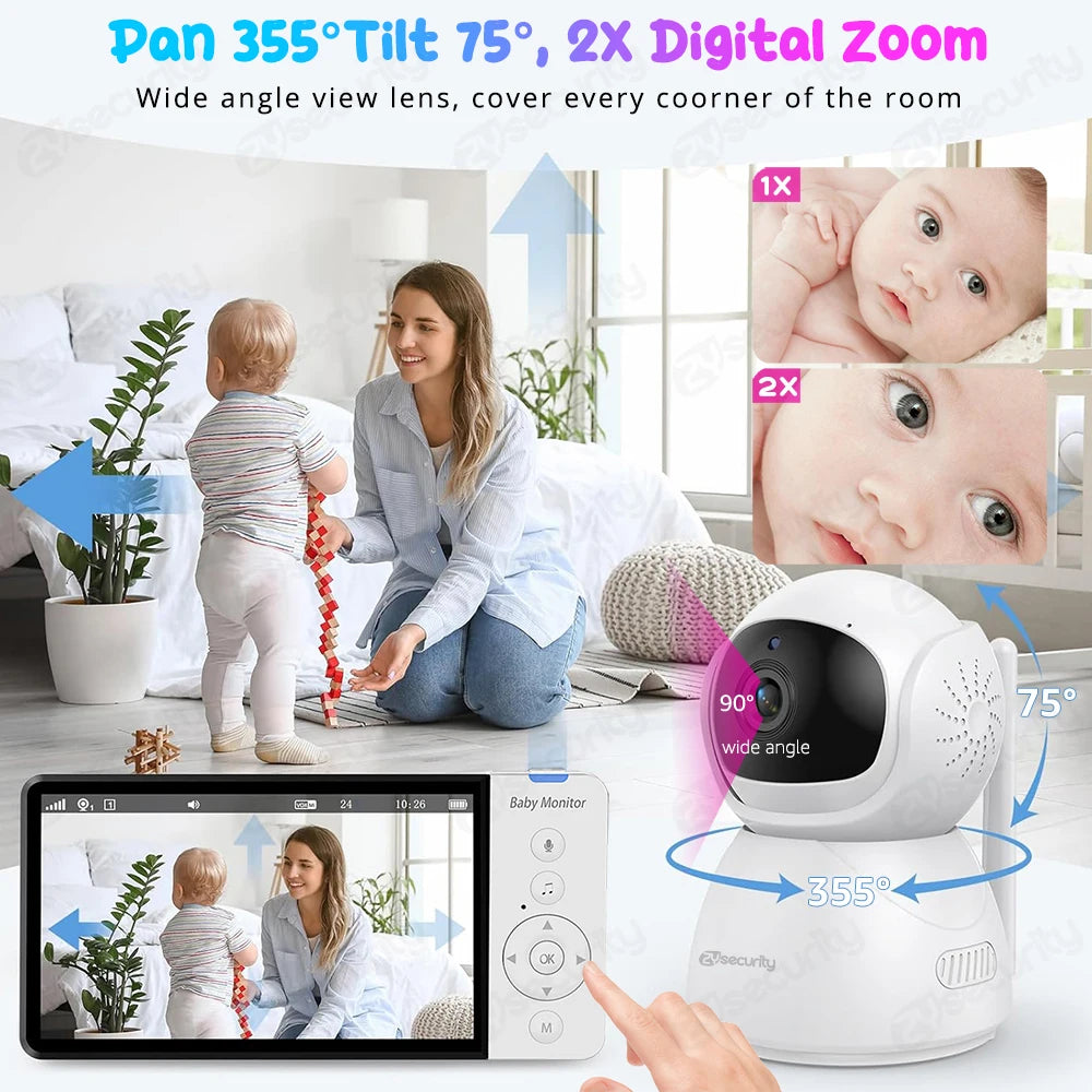 5\" IPS Baby Monitor with PTZ Camera