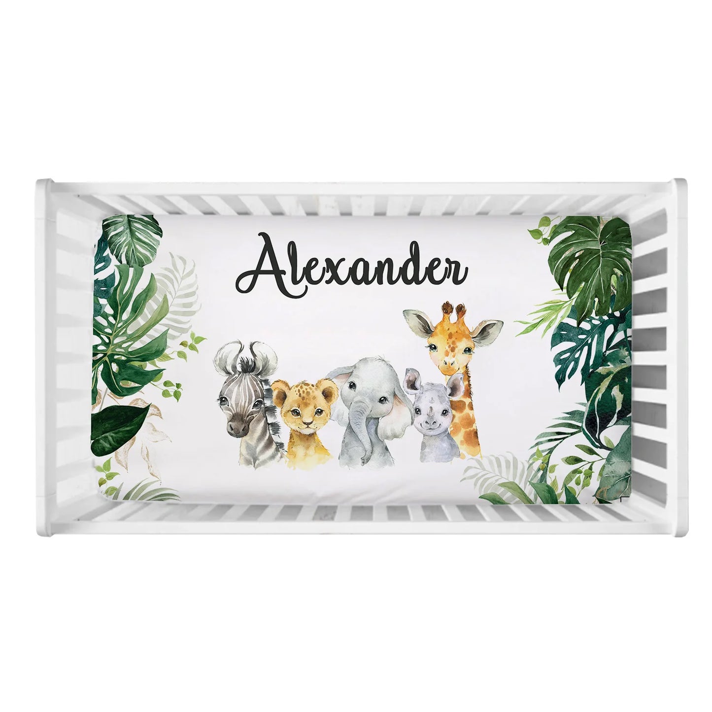 Personalized Jungle Animals Baby Bedding Set