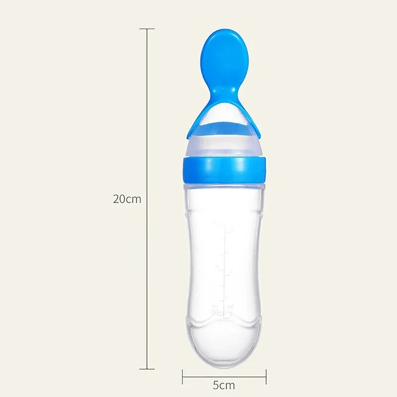 Baby Silicone Feeding Bottle & Training Spoon Set