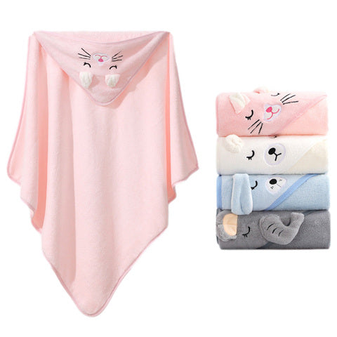 Soft Cartoon Animal Baby Hooded Towel