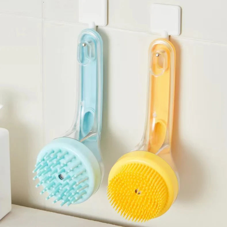 Pet Bath Brush with Shampoo Dispenser