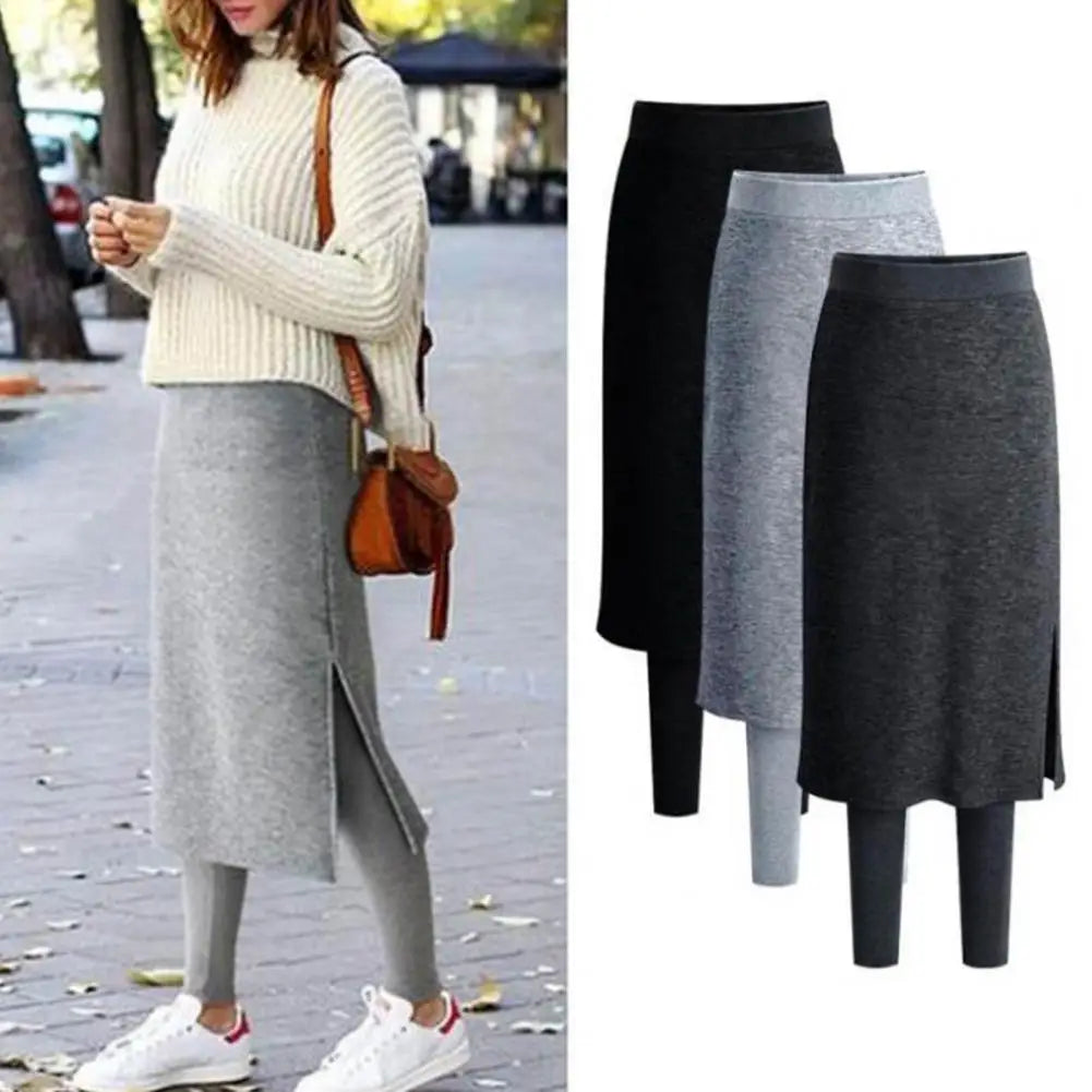 Winter Plus Size Culottes A-line Skirt Leggings