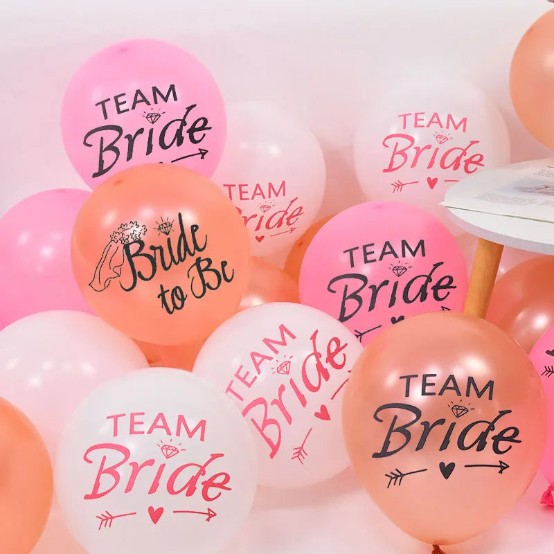 Rose Gold Team Bride Confetti Balloons