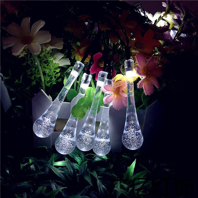 LED Solar Water Drop Holiday Lights