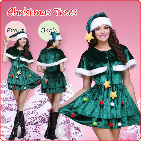 Festive Green Christmas Tree Dress