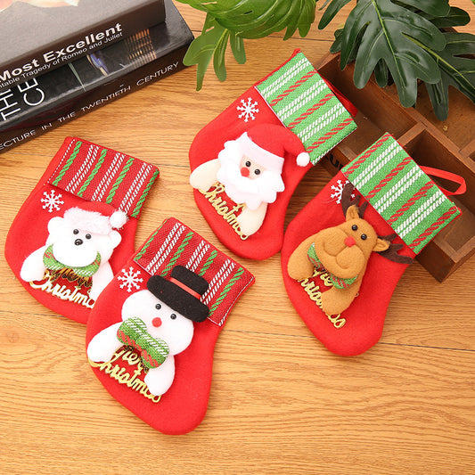 Santa Claus Gold Stockings Bag