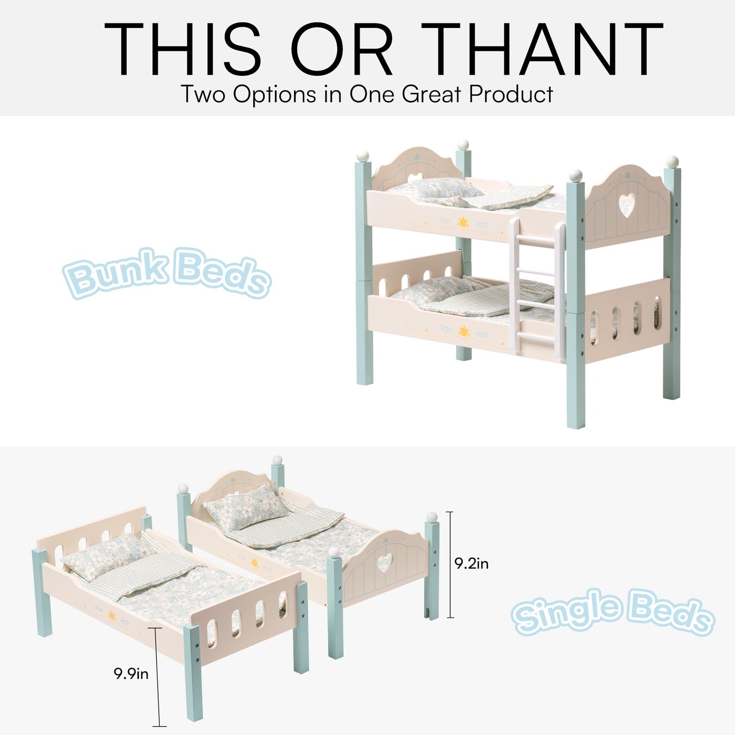 ROBOTIME Doll Bunk Beds