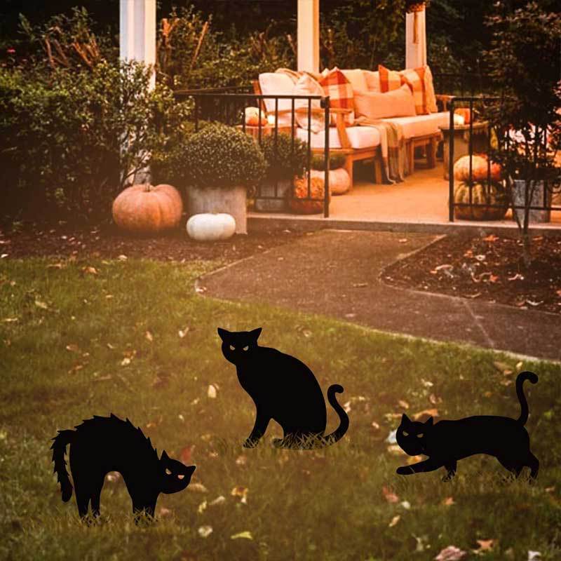 Halloween Black Cat Garden Ornaments