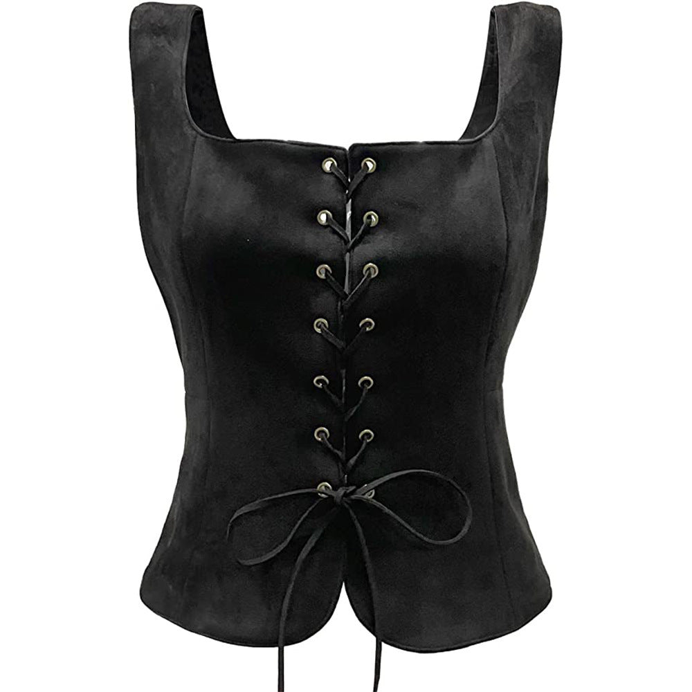 Black Suede Vest Halloween Costume