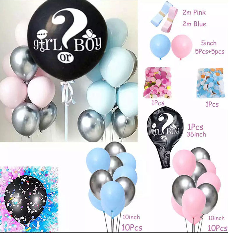 Gender Reveal Confetti Balloon Set